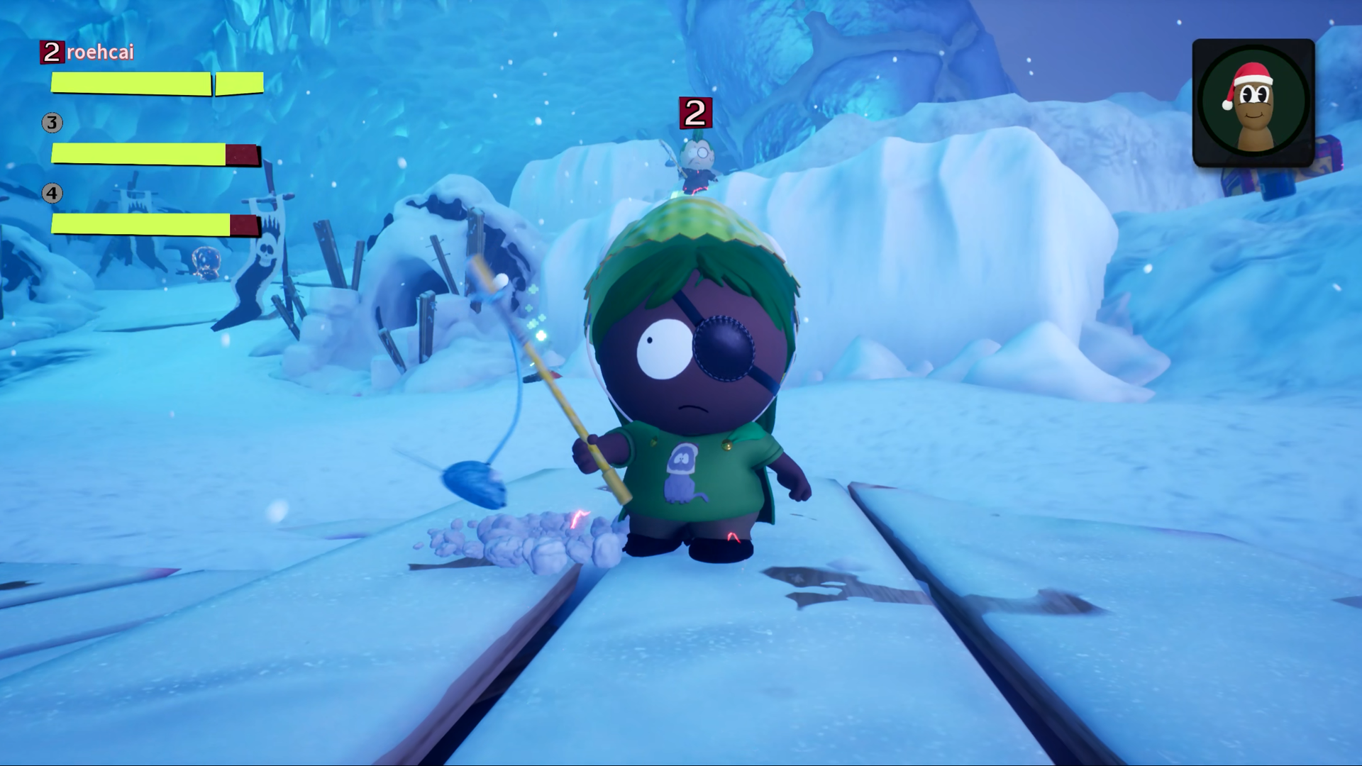 Screenshot from South Park: Snow Day! when the Miss-fire bullshit activates.